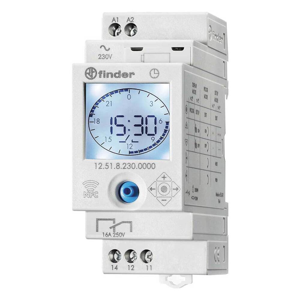 INTERRUPTOR HORARIO ANALOGICO/DIGITAL TIPO 12.51 1CC 16A. FINDER