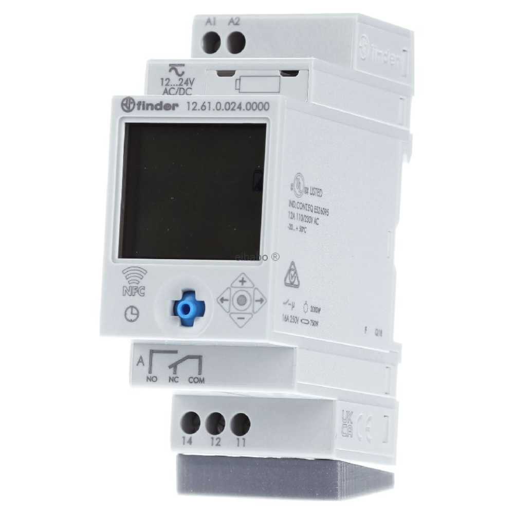 INTERRUPTOR HORARIO SEMANAL 16A 1CC 12-24 VCA/CD 12.61.0.024.0000