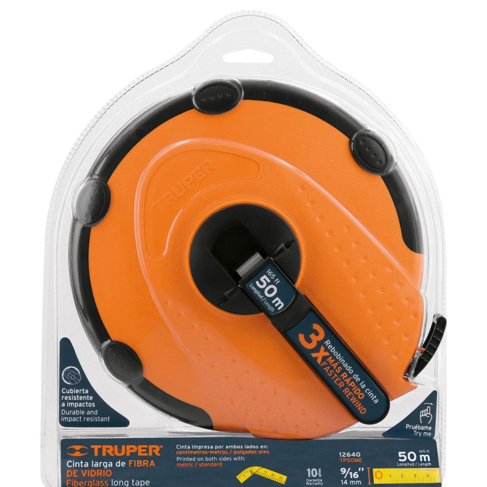 CINTA DE FIBRA DE VIDRIO C/ CARCASA DE PLASTICO 50MTS MCA TRUPPER