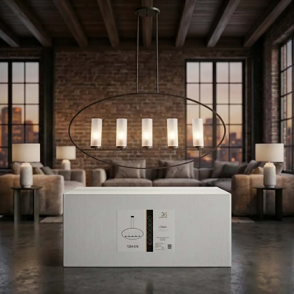 CANDIL CRISTAL/METAL COLOR NEGRO 5 X 60W