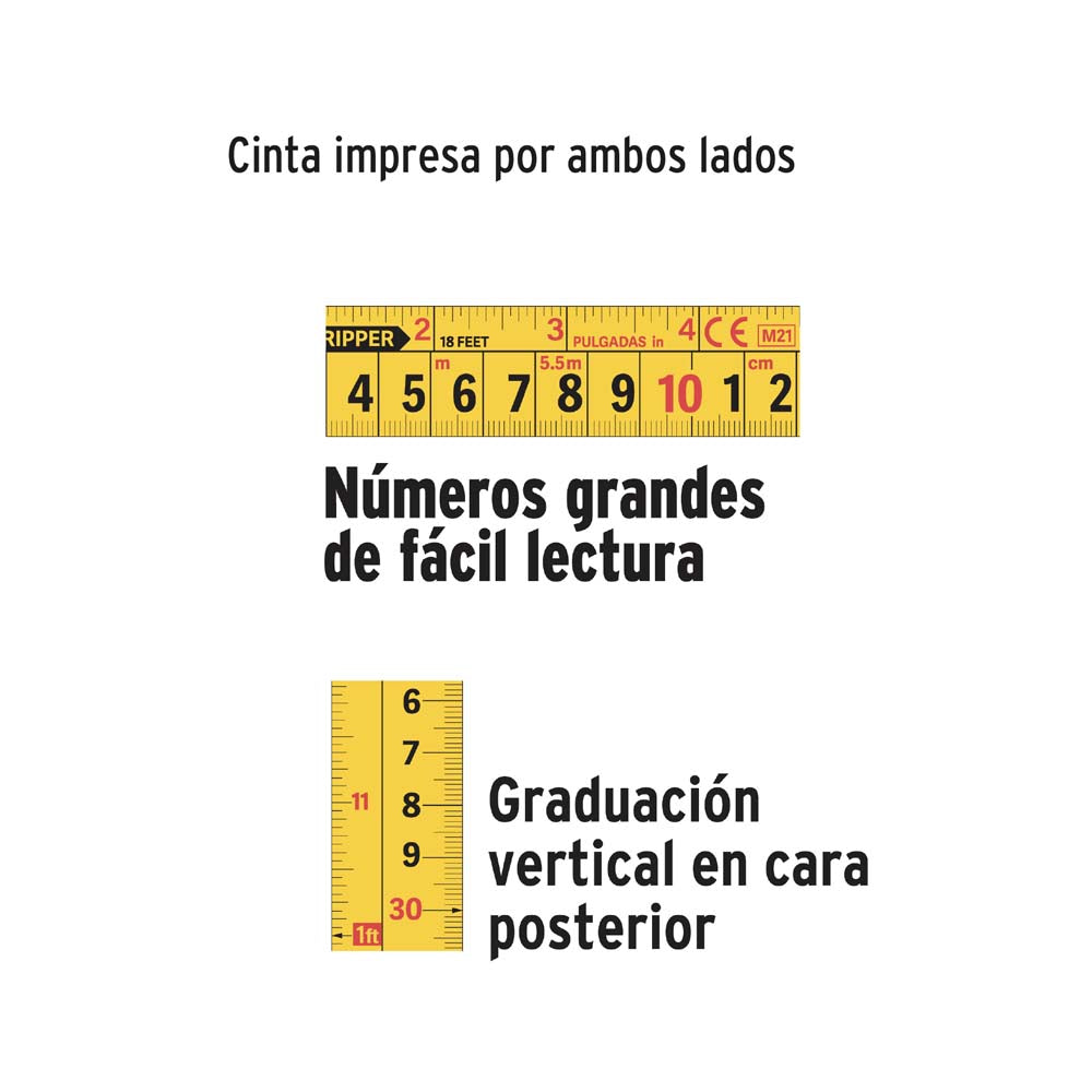 FLEXOMETRO INDUSTRIAL CONTRA IMPACTOS 5.5M CINTA 25MM FIN-55M MARCA TRUPER
