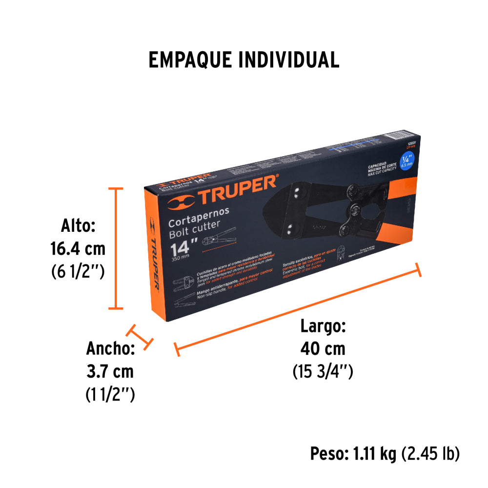 CORTA PERNOS 14 X 1/4 12831 TRUPER MECANICA