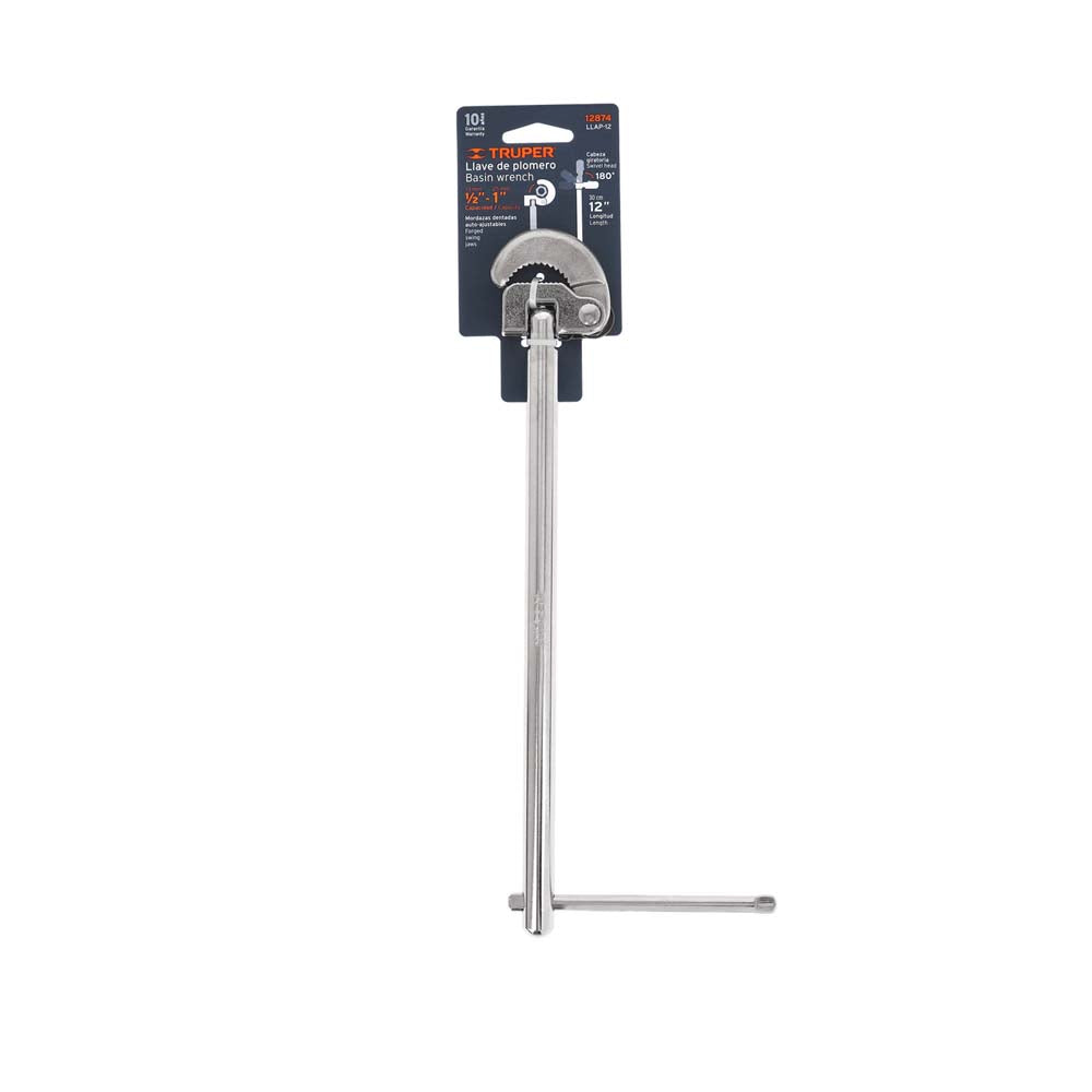 LLAVE PARA PLOMERO 12" (30CMS.) CAPAC. 1/2" - 1" (13MM-25MM.) LLAP-12 12874 TRUPER *** OFRECER 8412 ***