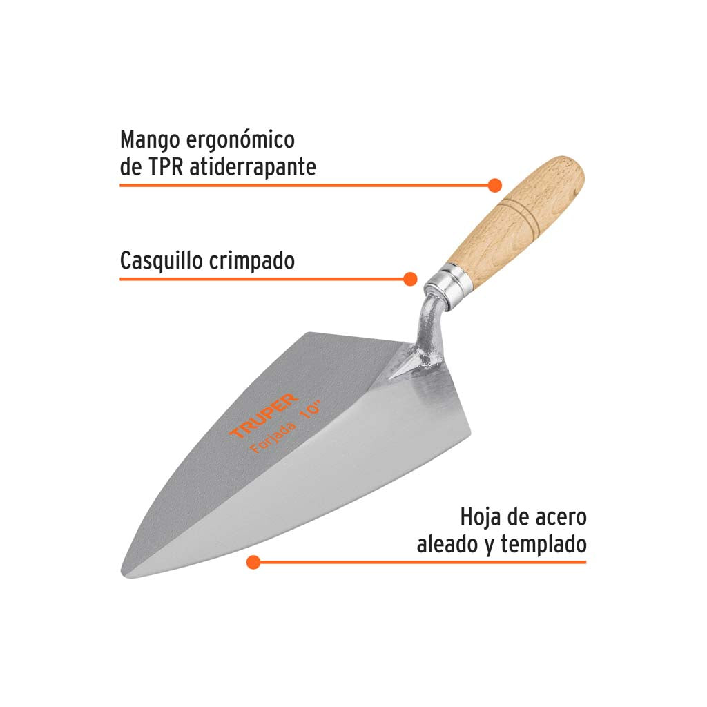 CUCHARA PARA ALBAÑIL TIPO FILADELFIA 10" MCA TRUPER CONSTRUCCION