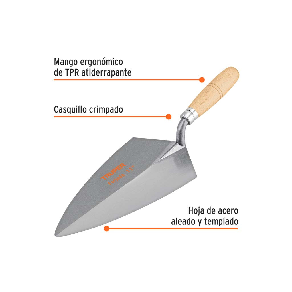 CUCHARA PARA ALBAÑIL TIPO FILADELFIA 11" MCA TRUPER CONSTRUCCION *** OFRECER CFP11 ***