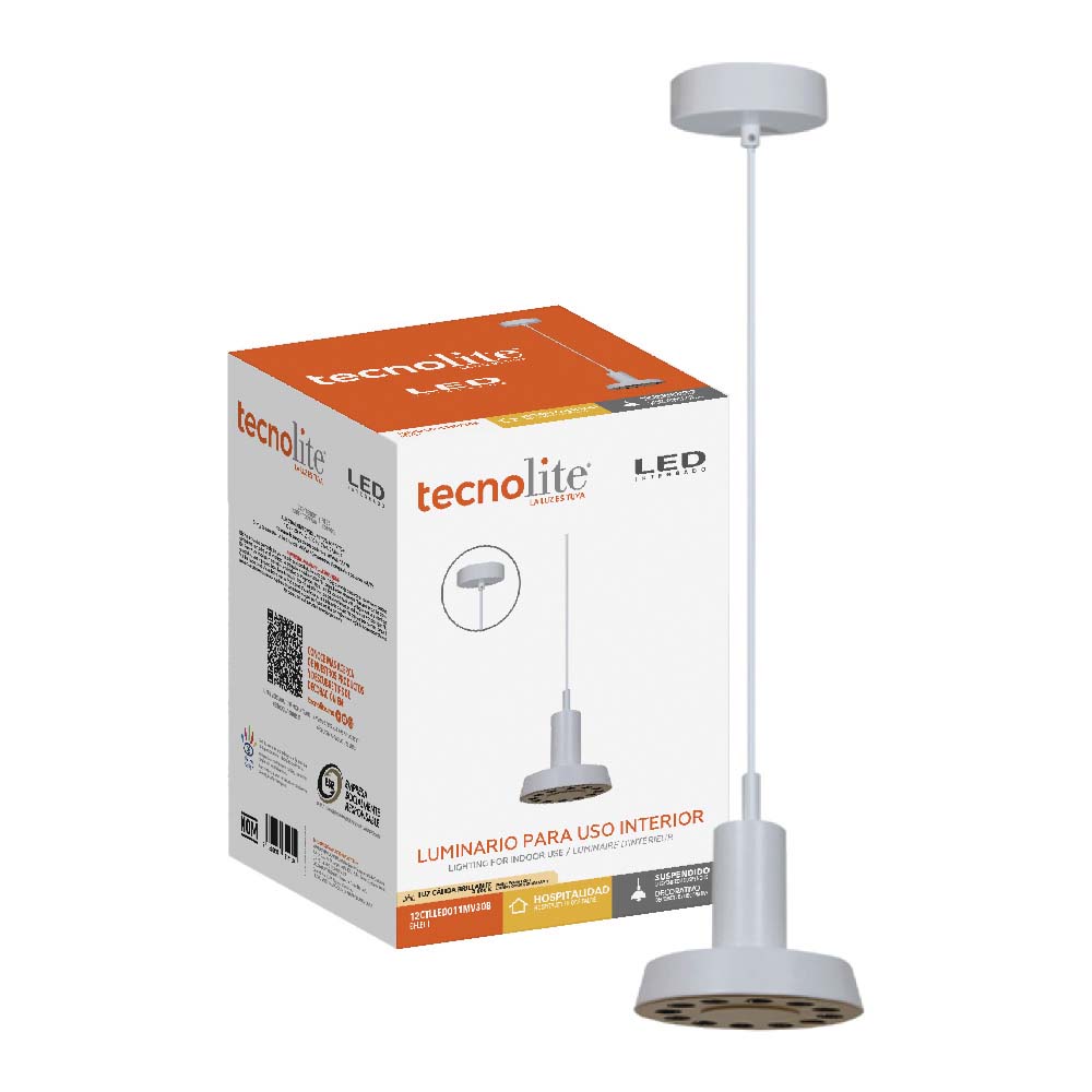 LUMINARIO INT LED 12W 100-240V 406LM 30K BCO