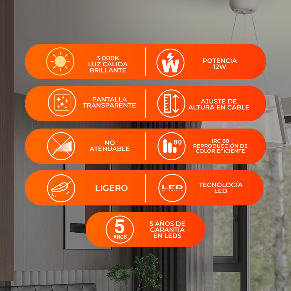 LUMINARIO INT LED 12W 100-240V 1080LM 30K BCO