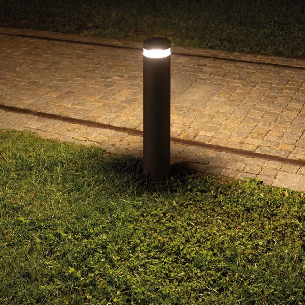 LUMINARIO EXT MINIPOSTE LED 12W 30K NEGRO