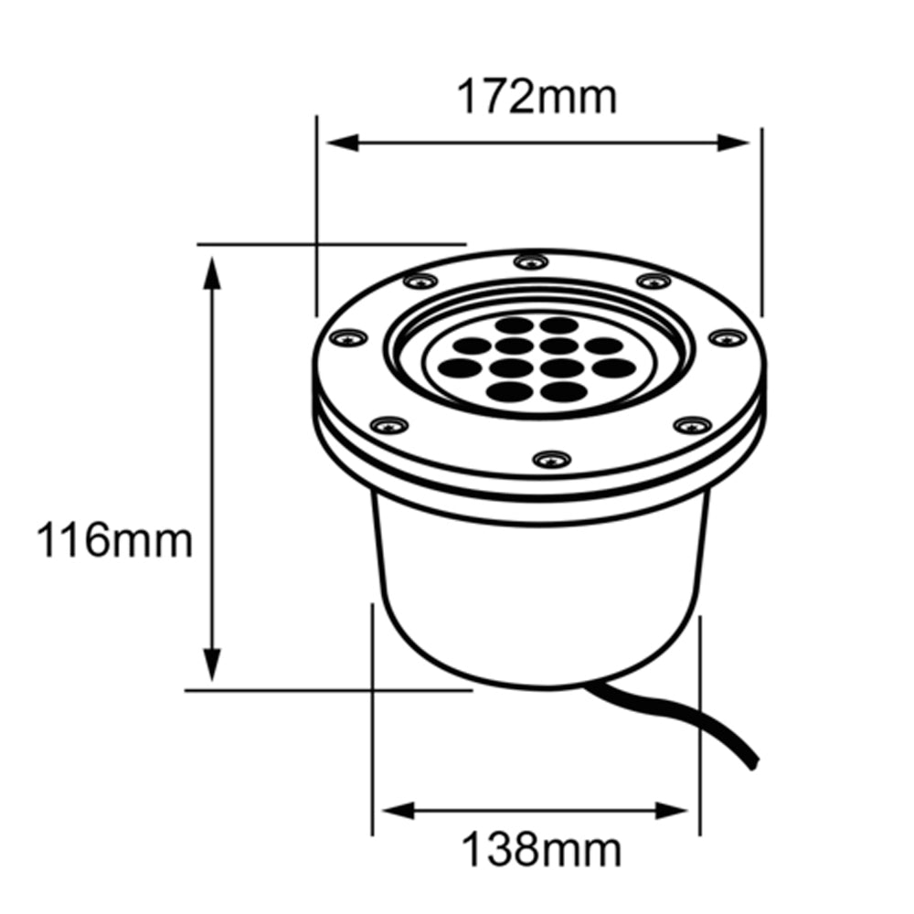 LÁMPARA DE EXTERIOR LED CUENCA IV TECNOLITE DE PISO EMPOTRABLE 12W LUZ SUAVE CÁLIDA LED INTEGRADO