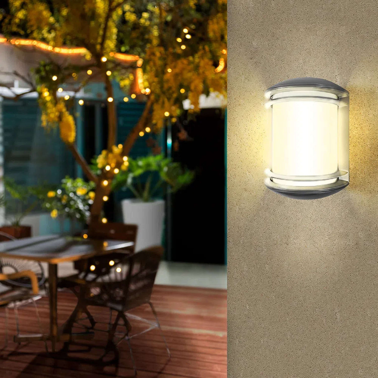 LÁMPARA DE EXTERIOR LED TECNOLITE PARA SOBREPONER 12W LUZ SUAVE CÁLIDA *** EXHIBIDO ***