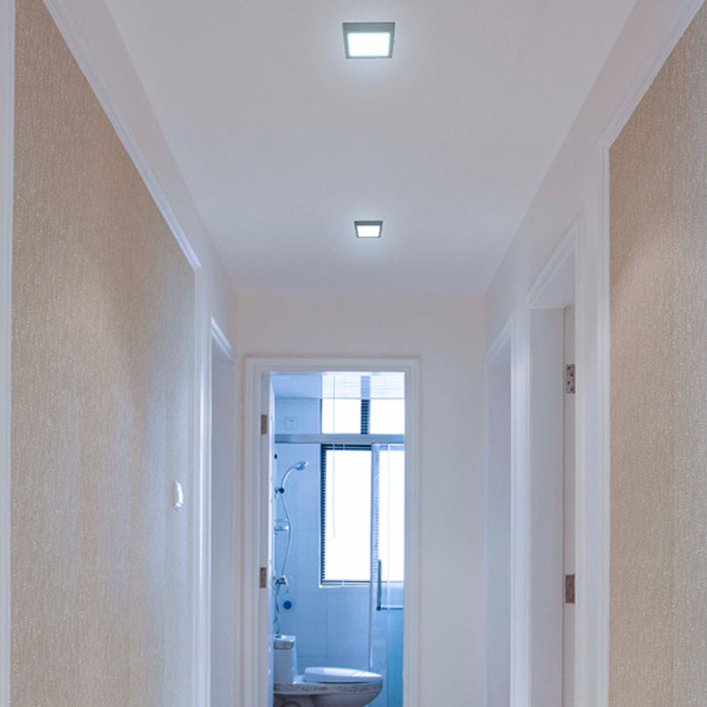 LUM LED SOBREPONER CUADRARO 12W 6500K 100-240V NEGRO