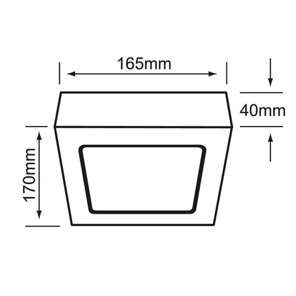 LUM LED SOBREPONER CUADRARO 12W 6500K 100-240V NEGRO
