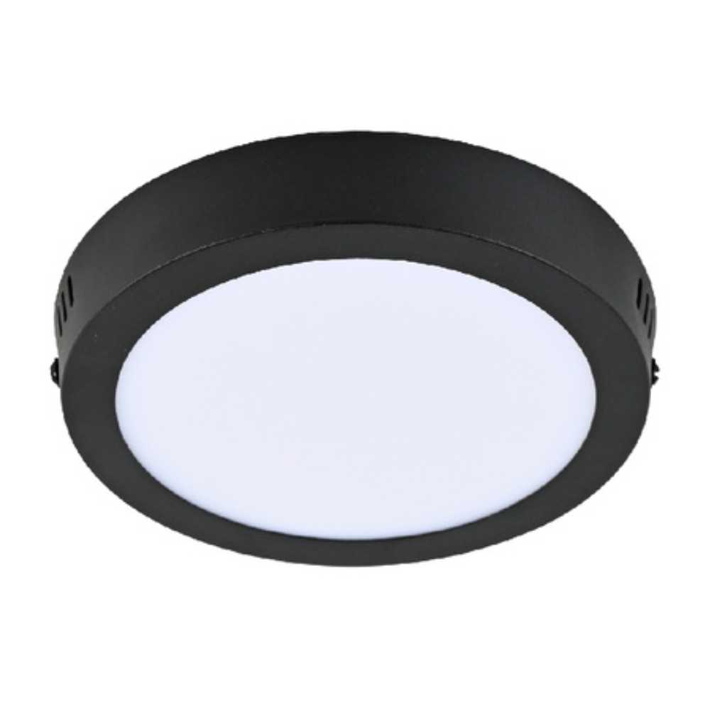 LUM LED SOBREPONER REDONDO 12W 3000K 100-240V NEGRO