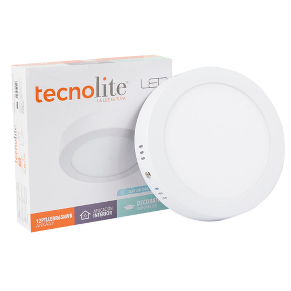 KIT DE 5 LAMPARAS LED ANKAA II PARA SOBREPONER EN PLAFON 12W LUZ DE DIA LED INTEGRADO NO ATENUABLE COLOR BLANCO TECNOLITE
