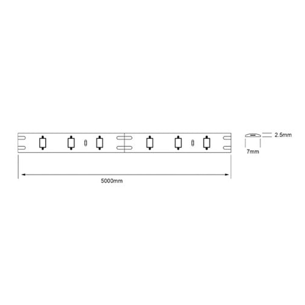 TIRA LED 5 METROS DE LONGITUD 12 W LUZ DE DIA INTERIORES NO ATENUABLE