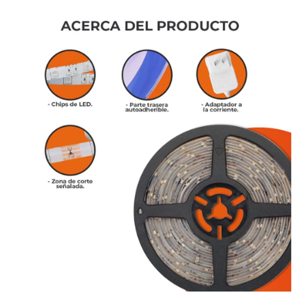 TIRA LED INT/EXT 12W 100V-240V IRC80 LUZ VERDE IP20 CONTROLADOR Y ELIMINADOR IP44140 25000HR BLANCO/TRANSPARENTE