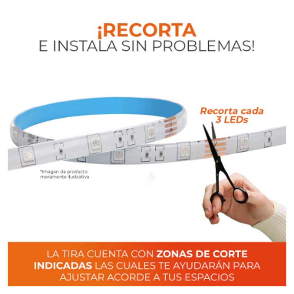 TIRA LED INT/EXT 12W 100V-240V IRC80 LUZ VERDE IP20 CONTROLADOR Y ELIMINADOR IP44140 25000HR BLANCO/TRANSPARENTE