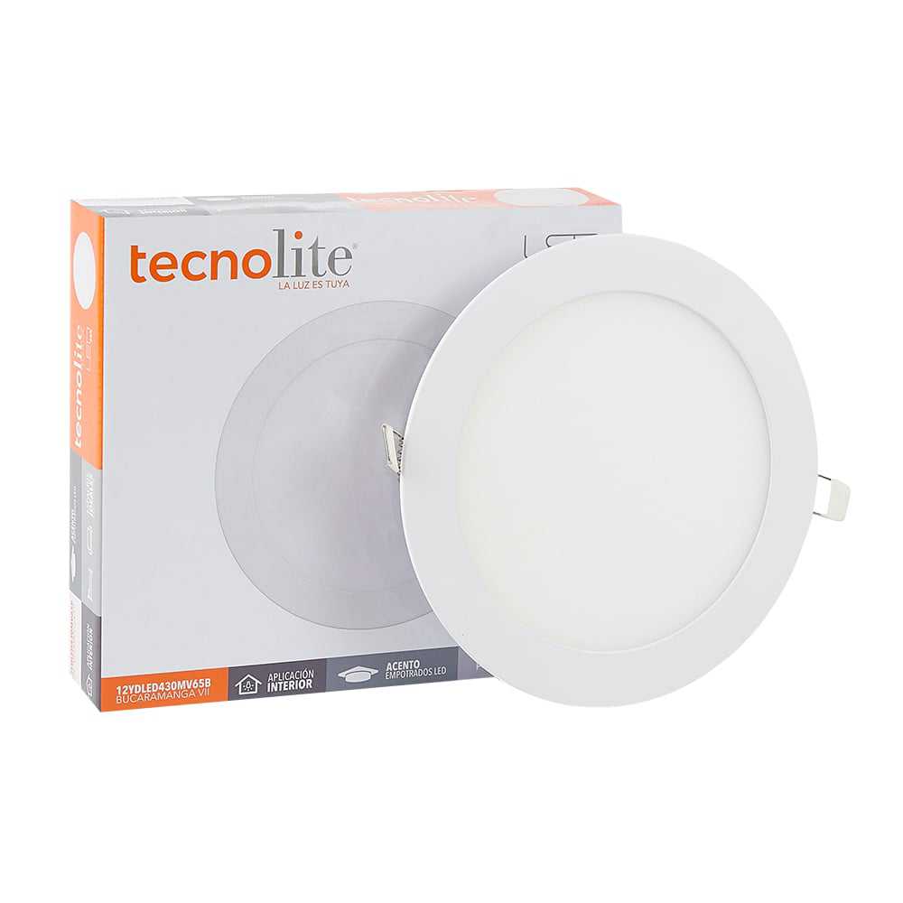 KIT DE 8 LÁMPARA LED BUCARAMANGA VII PARA EMPOTRAR EN TECHO NO ATENUABLE 12W LED INTEGRADO LUZ DE DIA COLOR BLANCO TECNOLED