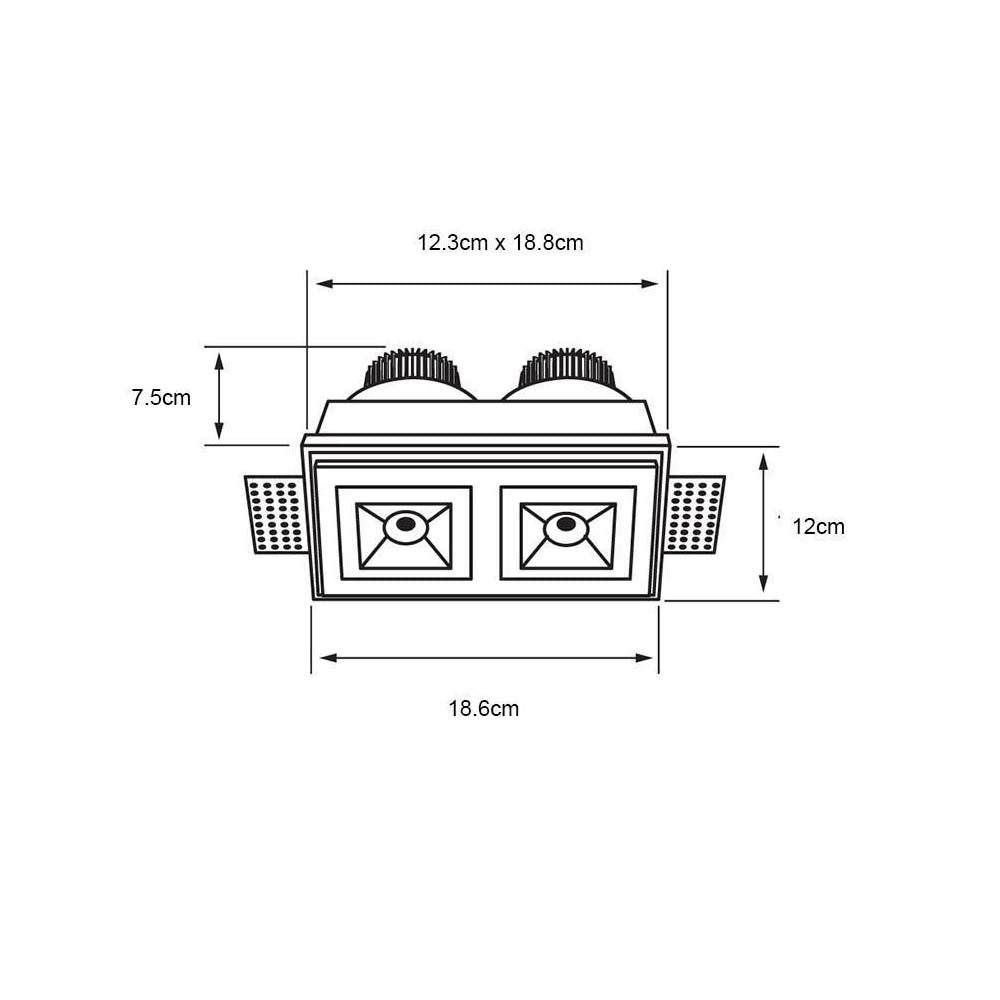 LÁMPARA EMPOTRABLE LED TECNOLITE ACAMAR II 12W LUZ SUAVE CÁLIDA DE YESO EMPOTRADO OCULTO ***TECNOLITE HAE***