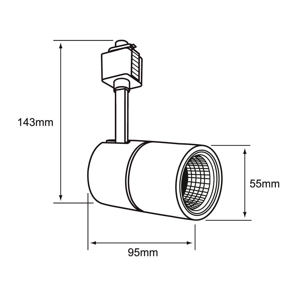 LAMPARA SPOT LED DE RIEL DIRIGIBLE 12 W LUZ BLANCA AJUSTABLE IRC 90 NO ATENUABLE 12YSNLED021MVCCB