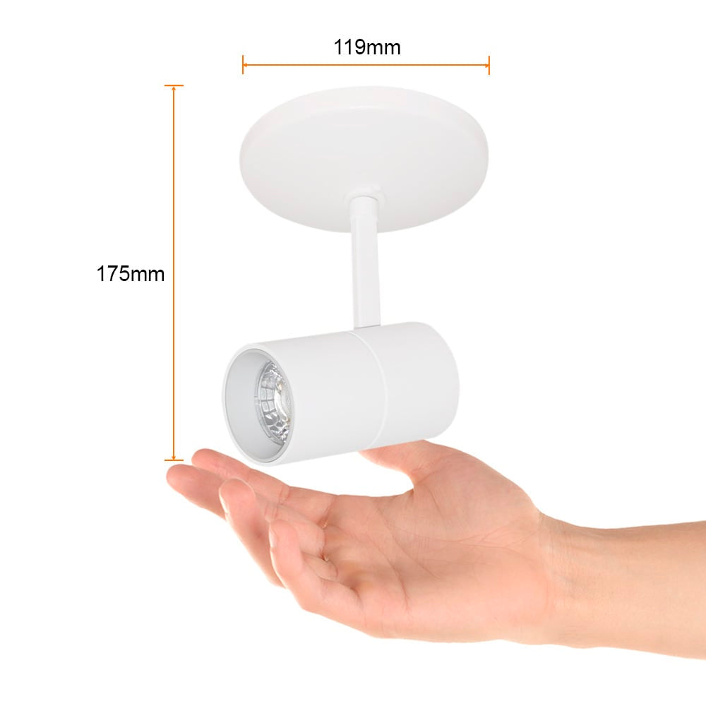 LAMPARA SPOT LED SOBREPONER DIRIGIBLE 12W LUZ BLANCA AJUSTABLE IRC90 NO ATENUABLE BCO