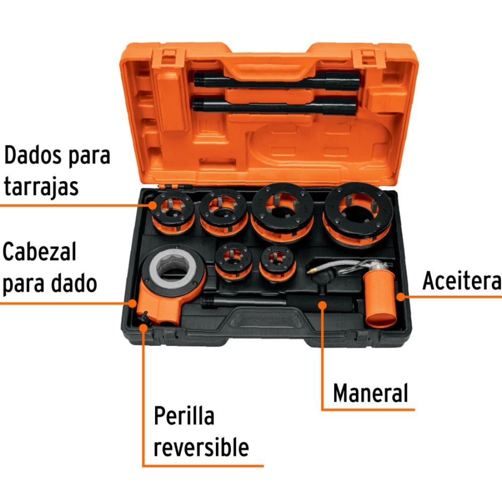 JGO. 9 TARRAJAS P/TUBO TA-851 13071 TRUPER
