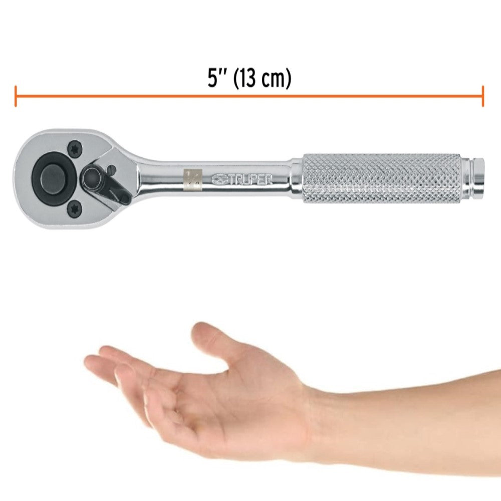 MATRACA LIBERACIÓN RÁPIDA, CABEZA DE PERA, CUADRO 1/4" TRUPER HERRAMIENTAS