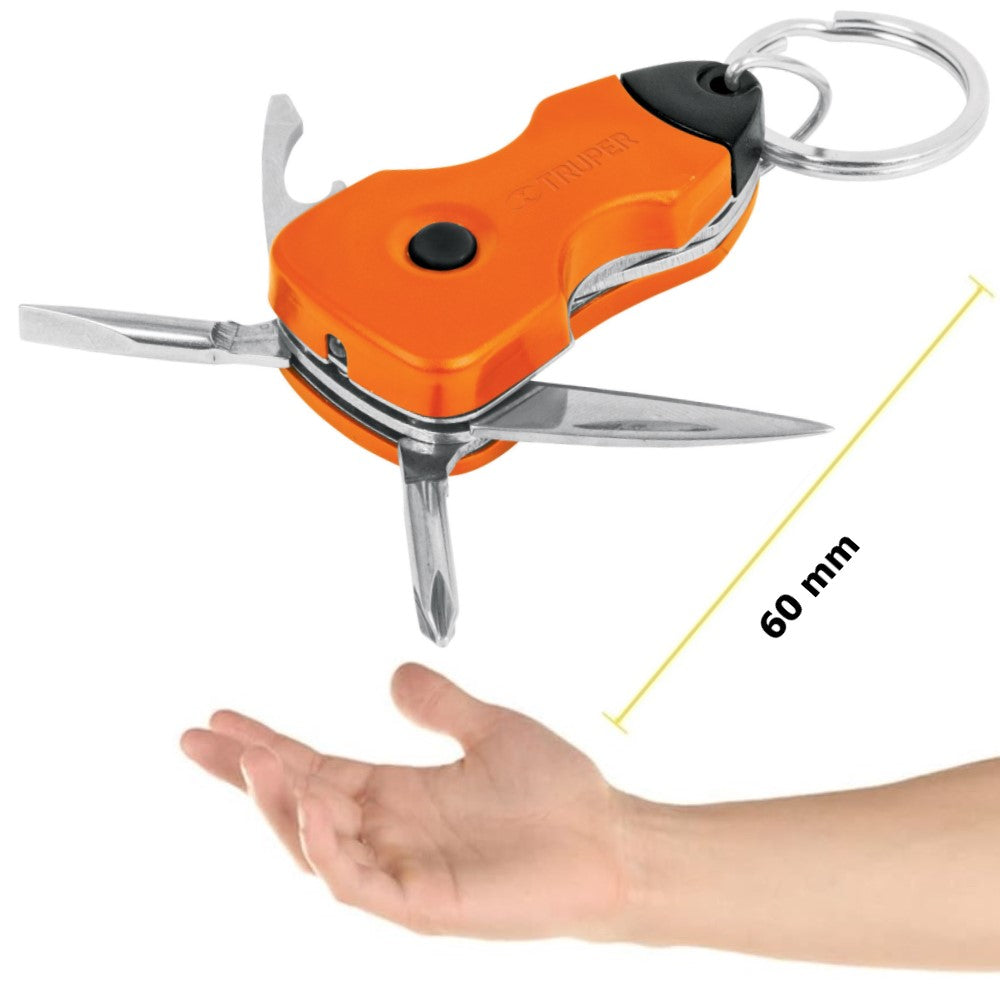 MULTIHERRAMIENTA 6 FUNCIONES CON LED TIPO LLAVERO TRUPER NAMU-LL