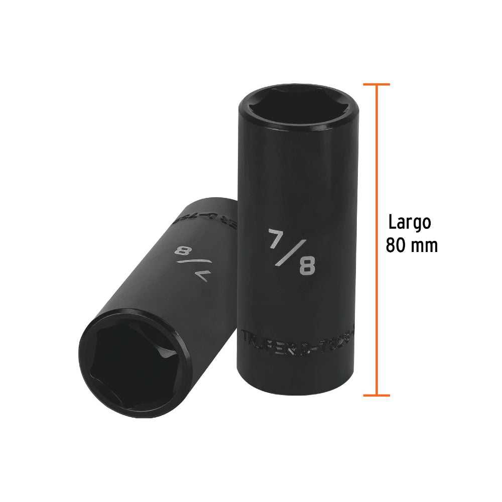 DADO DE IMPACTO LARGO 6 PUNTAS CUADRO 1/2" DE 7/8" MCA TRUPER MECANICA