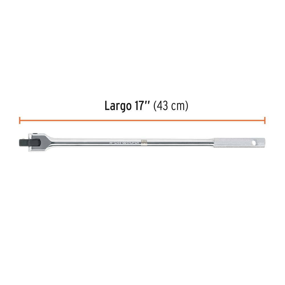 MANGO ARTICULADO 17" (43CMS) 17MM. P/DADOS CUADRO 1/2" 13412 M-1268 TRUPER