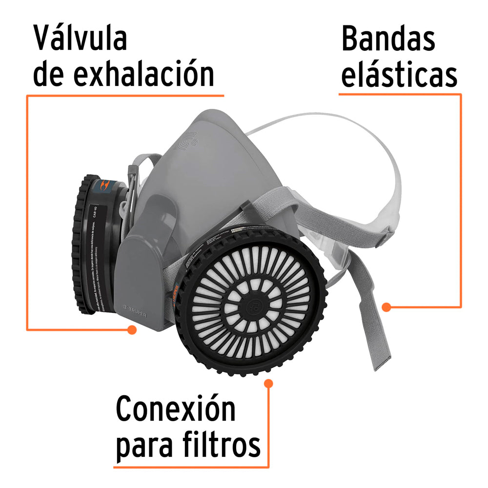 KIT RESPIRADOR PROFESIONAL CON CARTUCHOS PINTURA Y PESTICIDA