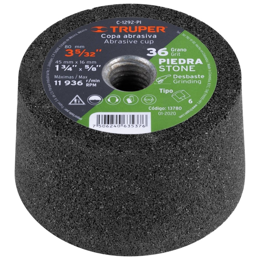 COPA PARA DESBASTE DE PIEDRA 3-5/32 GRANO 36