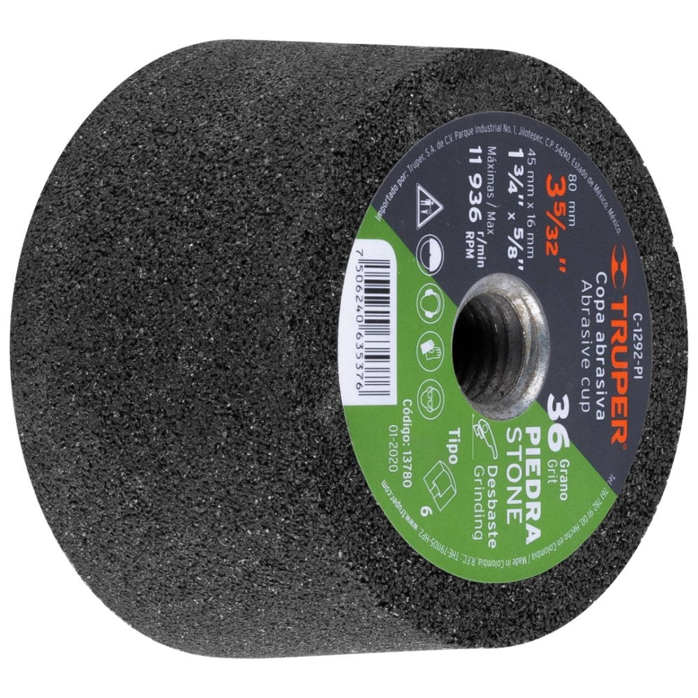 COPA PARA DESBASTE DE PIEDRA 3-5/32 GRANO 36