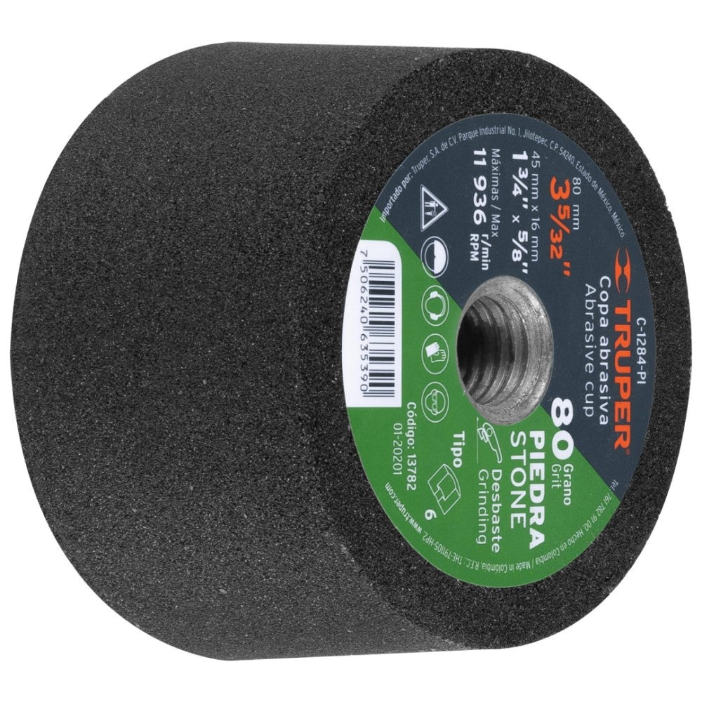 COPA PARA DESBASTE DE PIEDRA 3-5/32 GRANO 80