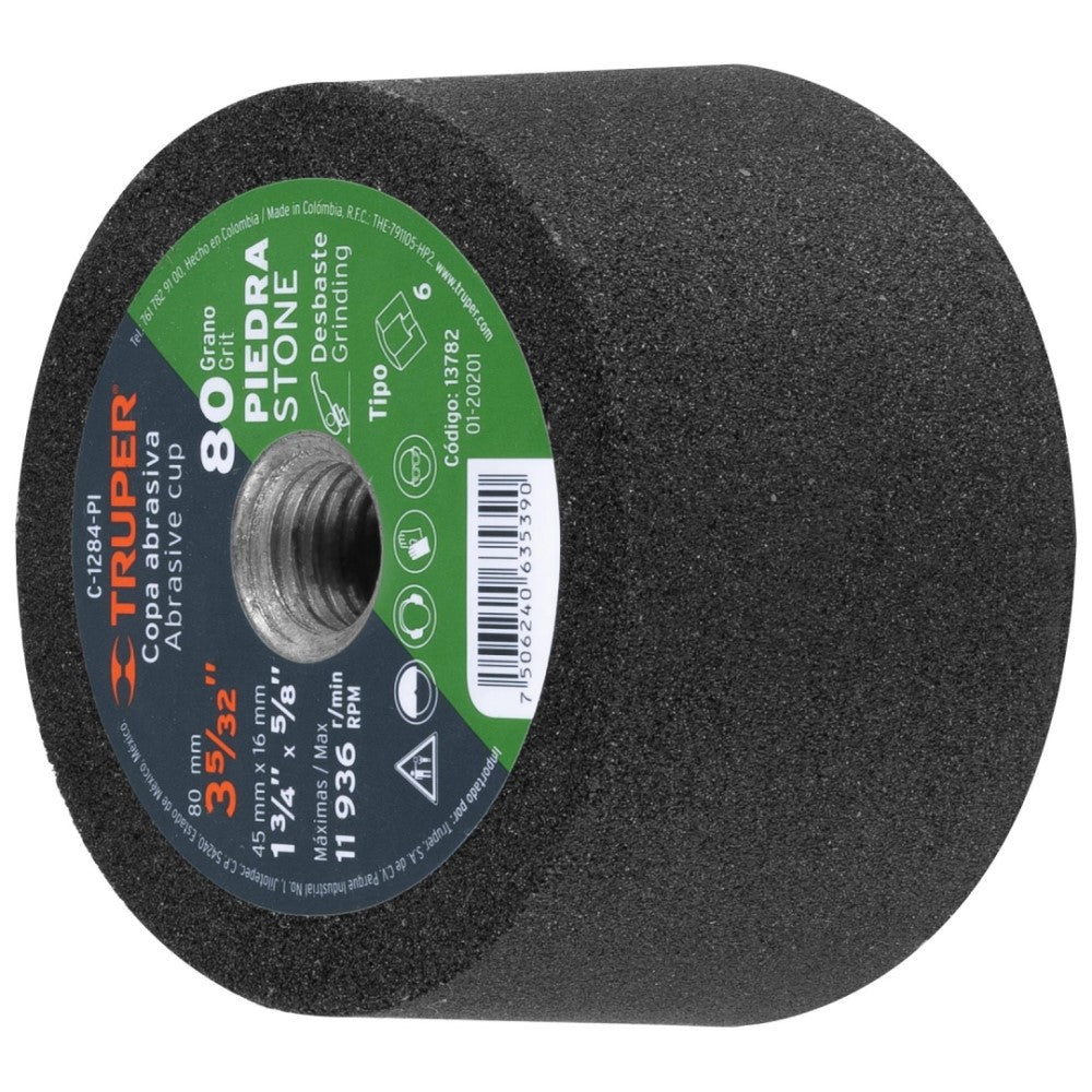 COPA PARA DESBASTE DE PIEDRA 3-5/32 GRANO 80
