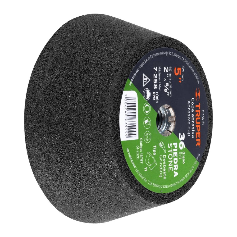 COPA DESBASTE 5" GRANO 36 PARA PIEDRA HERRAMIENTAS TRUPER