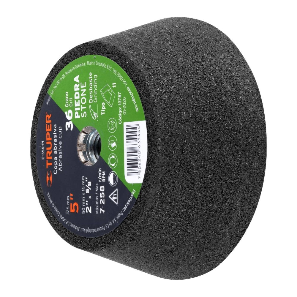 COPA DESBASTE 5" GRANO 36 PARA PIEDRA HERRAMIENTAS TRUPER