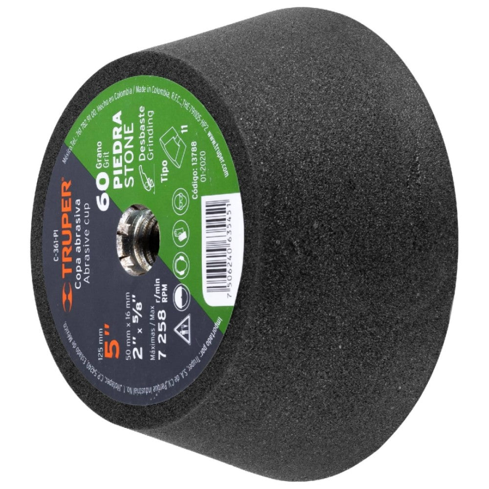 COPA DESBASTE 5" GRANO 60 PARA PIEDRA HERRAMIENTAS TRUPER