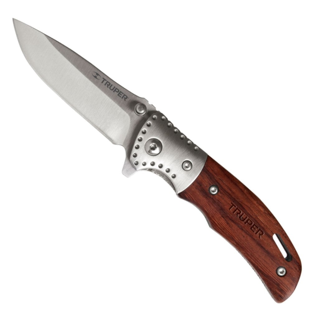 NAVAJA ABATIBLE MANGO MADERA HOJA 2 3/4" (7CM) CACHA 3 1/2" (9CM) NV-3 13889 TRUPER