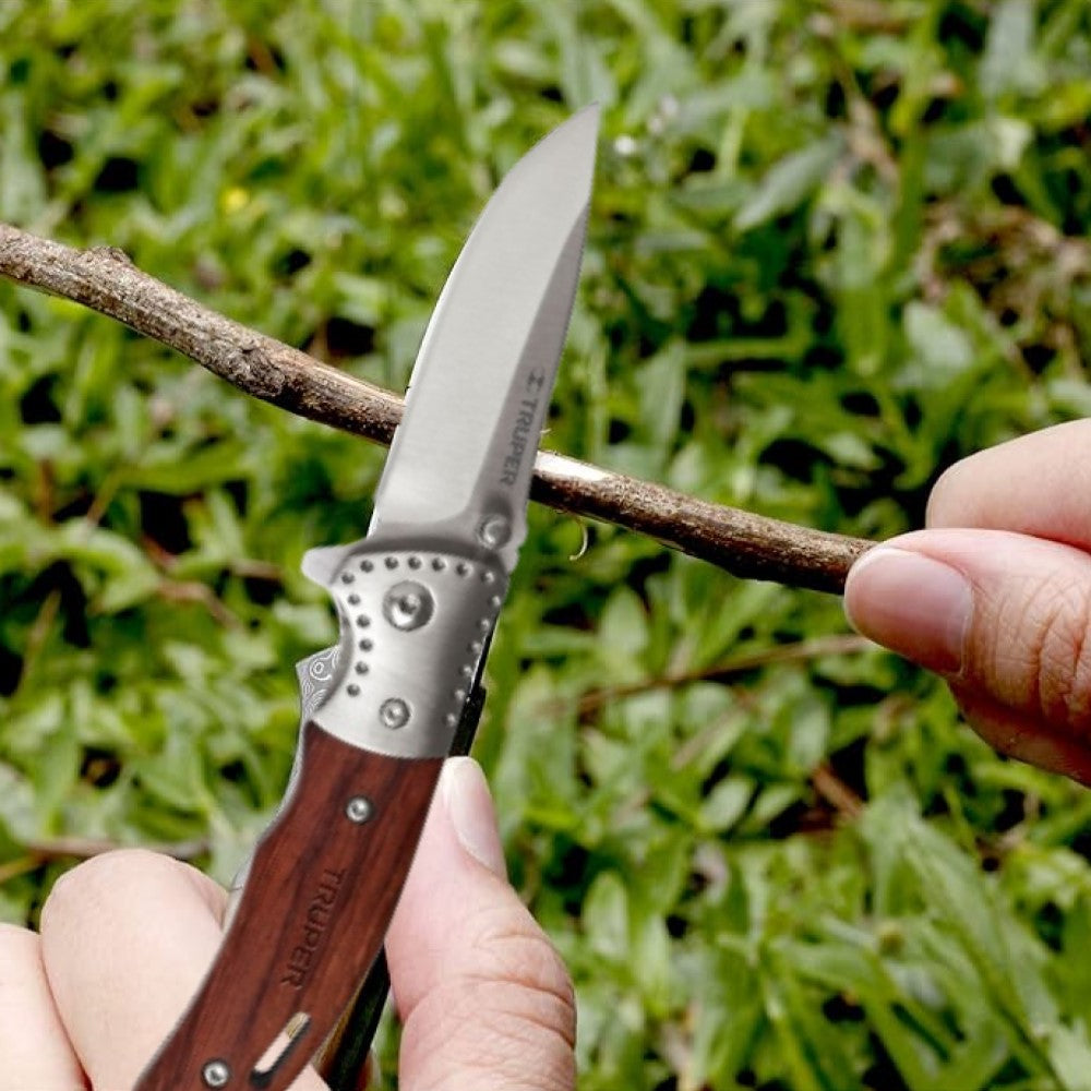 NAVAJA ABATIBLE MANGO MADERA HOJA 2 3/4" (7CM) CACHA 3 1/2" (9CM) NV-3 13889 TRUPER