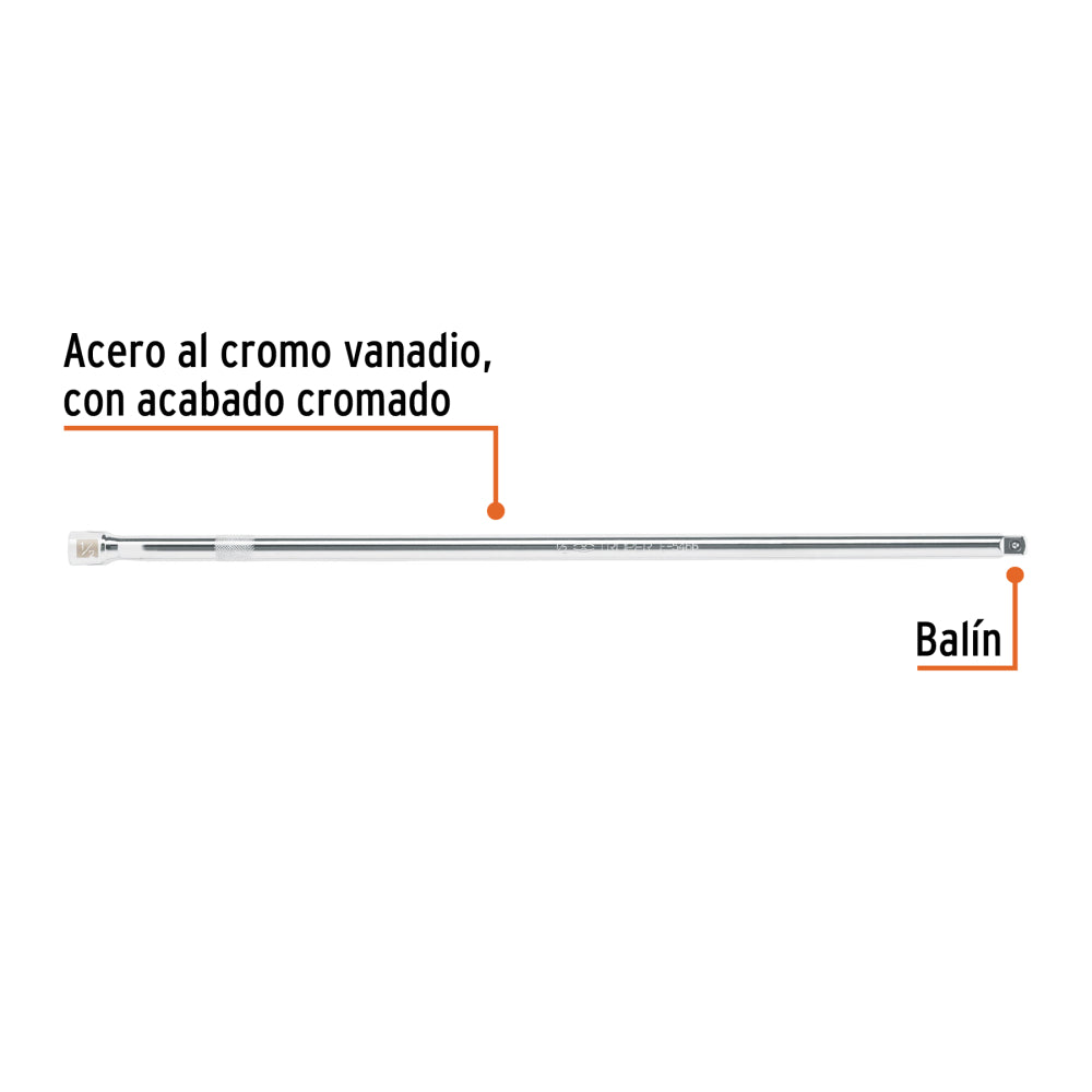 EXTENSIÓN DE 24" PARA MATRACA PARA DADOS CUADRO 1/2" MCA TRUPER HERRAMIENTAS