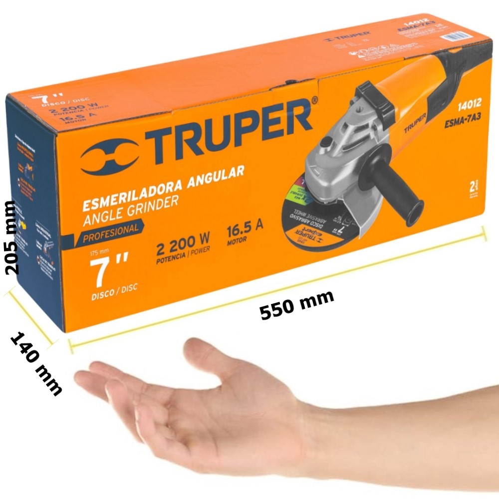ESMERILADORA ANGULAR 7" 2200 W PROFESIONAL TRUPER