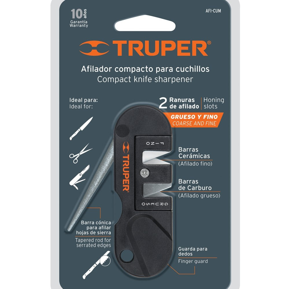 AFILADOR DE CUCHILLOS BOLSILLO 2 NIVELES (GRUESO-FINO) AFI-CUM 14016 TRUPER