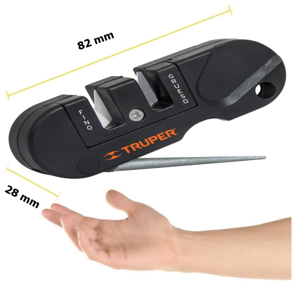 AFILADOR DE CUCHILLOS BOLSILLO 2 NIVELES (GRUESO-FINO) AFI-CUM 14016 TRUPER