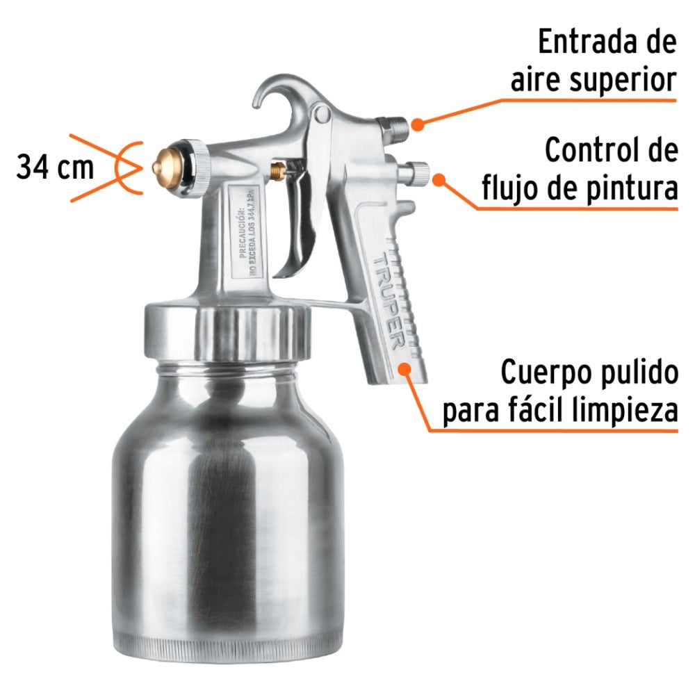 PISTOLA PARA PINTAR BAJA PRESION PULIDA ENTRADA SUPERIOR