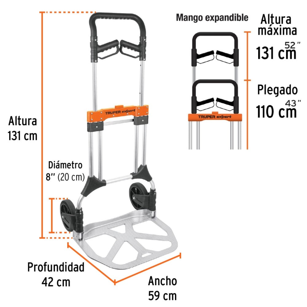 DIABLO DE CARGA PLEGABLE 200 KG ALUMINIO TRUPER EXPERT MCA TRUPER