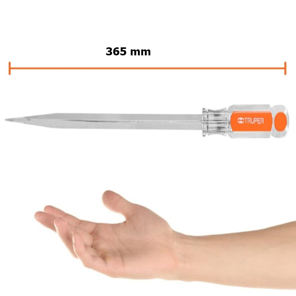 DESARMADOR PLANO BARRA CUADRADA MANGO ACETATO 3/8 X 10" MCA TRUPER HERRAMIENTAS