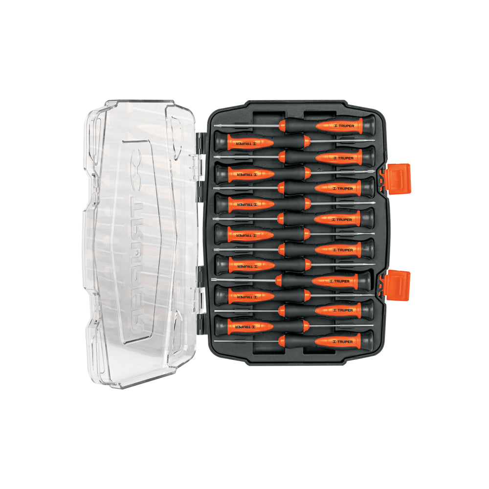 JGO CON DESARMADORES LARGOS (150MM) DE PRECISION 15PZA JOY-15L MCA TRUPER