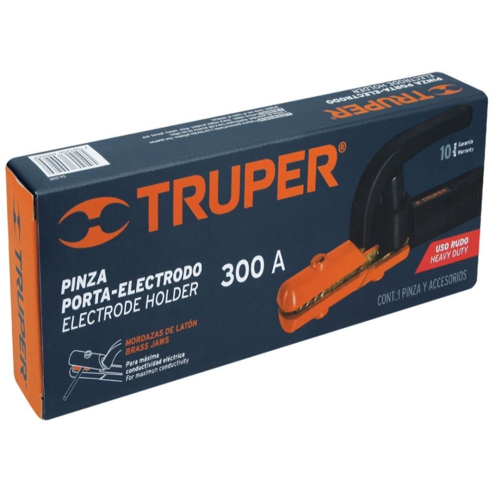 PINZA PORTA ELECTRODO 300A 25CM TRUPER PEE-300