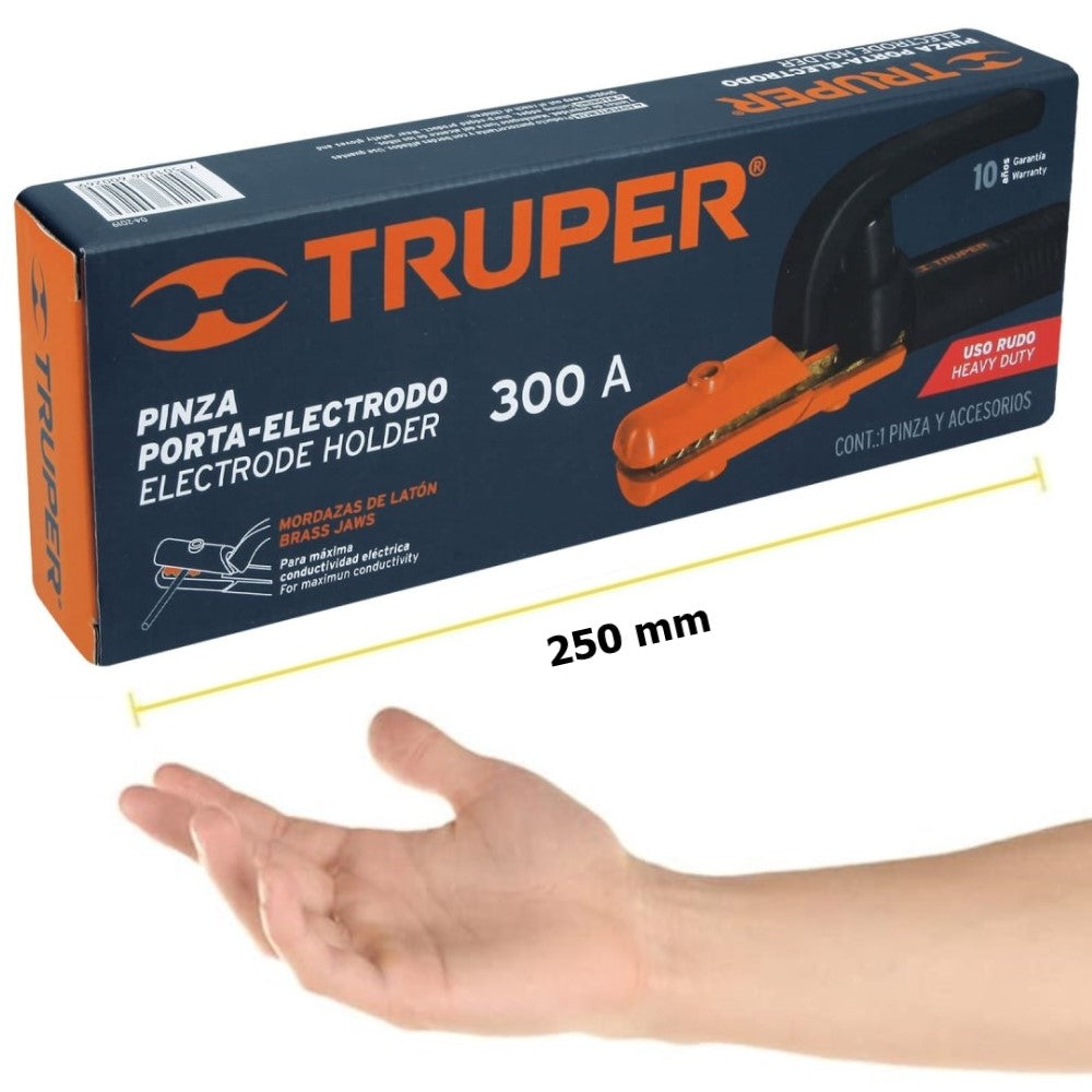 PINZA PORTA ELECTRODO 300A 25CM TRUPER PEE-300